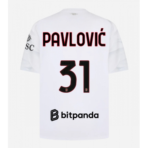Billige Fotballdrakt AC Milan Strahinja Pavlovic #31 Replika Bortedrakt 2026-27 Kortermet Billige Fotballdrakt AC Milan Strahinja Pavlovic #31 Replika Bortedrakt 2026-27 Kortermet